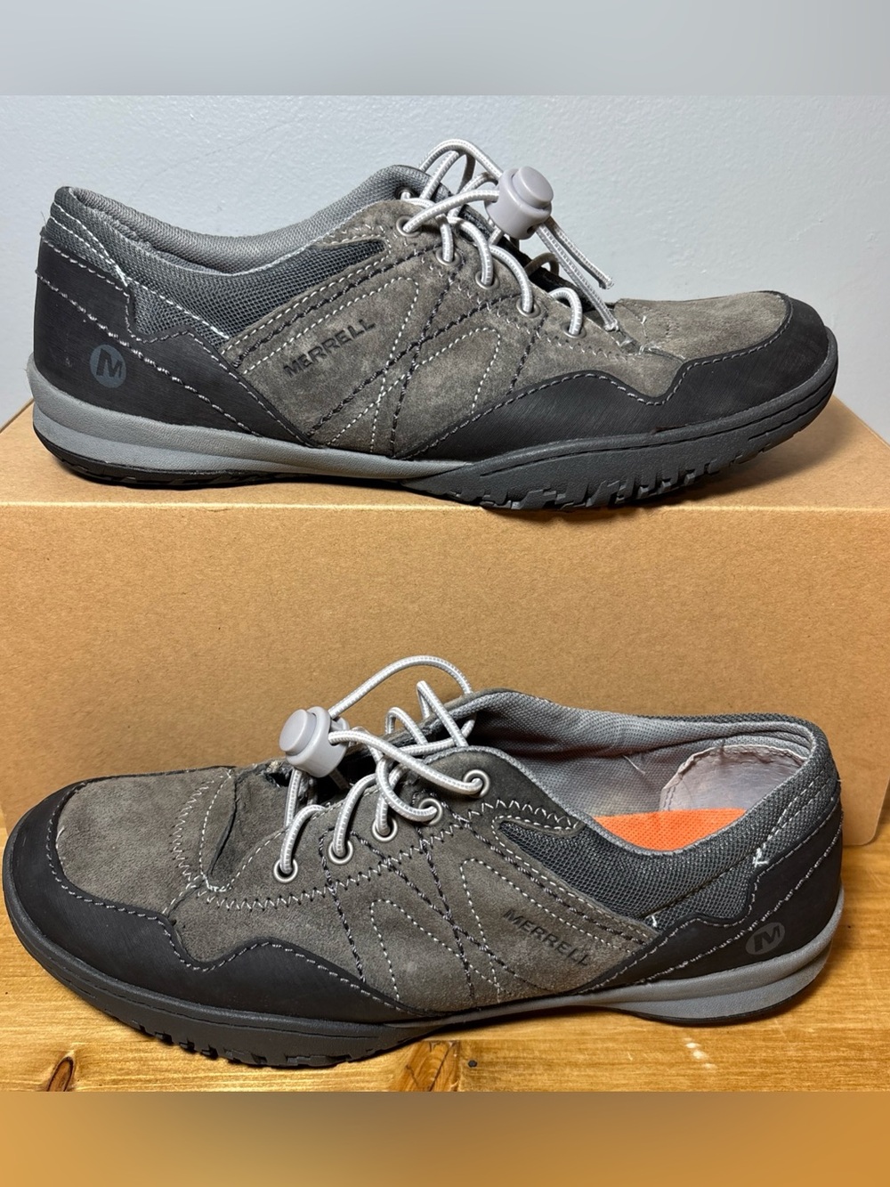 Merrell Granite Gray Suede Leather Sneakers Casual J42282 Women's US 7.5